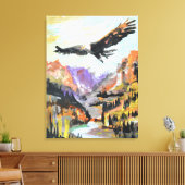 Adler über Bergtal Leinwanddruck (Insitu (Wohnzimmer))