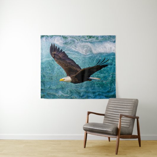 Adler über dem Sturm Wandteppich (Beispiel (Horizontal))