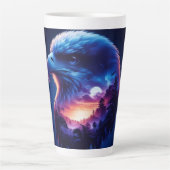 Adler überlagert mit mystischer Sonnenuntergangsla Milchtasse (Vorderseite)