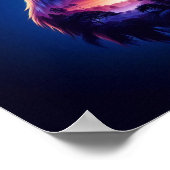 Adler überlagert mit mystischer Sonnenuntergangsla Poster (Ecke)