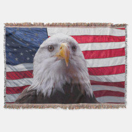 Adler und amerikanische Flagge Decke
