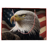 Adler und amerikanische Flagge Große Geschenktüte (Rückseite)