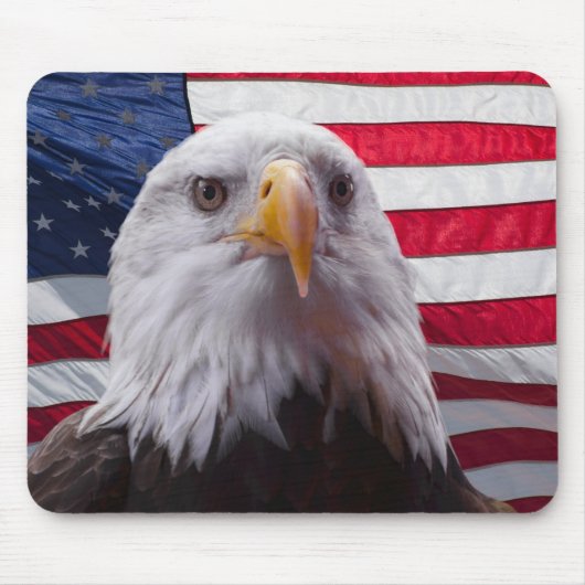 Adler und amerikanische Flagge Mousepad (Vorne)
