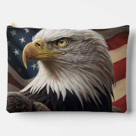 Adler und amerikanische Flagge Zubehörtasche