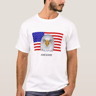 Adler und amerikanisches Flaggen T-Shirt