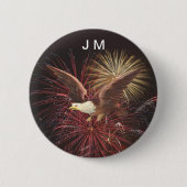 Adler und Fireworks Custom Monogram Button Back (Vorderseite)