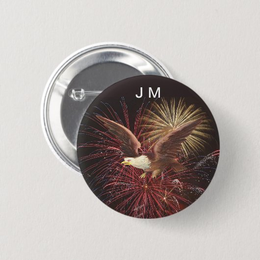 Adler und Fireworks Custom Monogram Button Back (Vorne & Hinten)