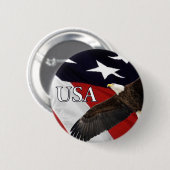 Adler und Flag USA Button (Vorne & Hinten)