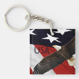 Adler und Flag USA Schlüsselanhänger