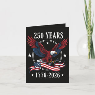 Adler und Flagge 250 Jahre 1776-2026 250. Feiertagskarte