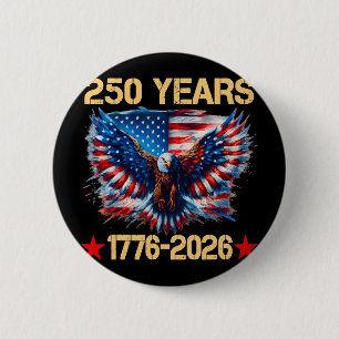 Adler und Flagge 250 Jahre 1776-2026 250. Geburtst Button
