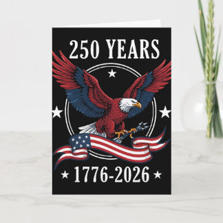 Adler und Flagge 250 Jahre 1776-2026 250. Geburtst Karte