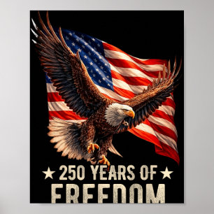 Adler und Flagge 250 Jahre 1776-2026 250. Geburtst Poster