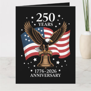 Adler und Flagge 250 Jahre Amerika 1776-2026 Dankeskarte