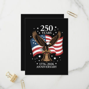 Adler und Flagge 250 Jahre Amerika 1776-2026 Einladungspostkarte