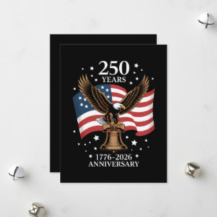 Adler und Flagge 250 Jahre Amerika 1776-2026 Feiertagskarte