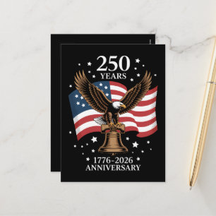 Adler und Flagge 250 Jahre Amerika 1776-2026 Feiertagspostkarte