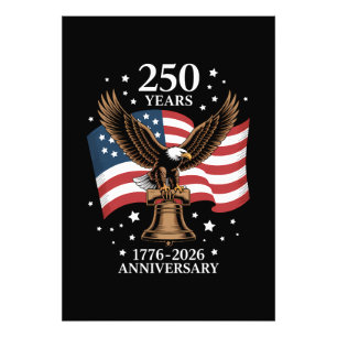 Adler und Flagge 250 Jahre Amerika 1776-2026 Fotodruck