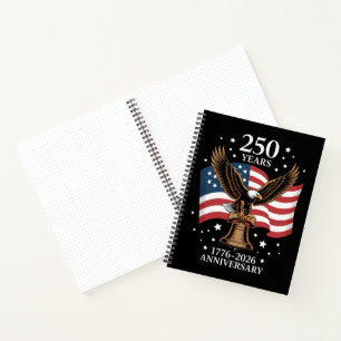 Adler und Flagge 250 Jahre Amerika 1776-2026 Notizblock