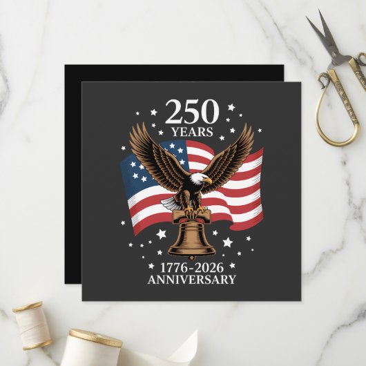 Adler und Flagge 250 Jahre Amerika 1776-2026 Programm (Vorderseite/Rückseite Beispiel)