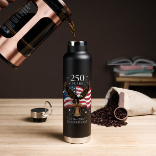 Adler und Flagge 250 Jahre Amerika 1776-2026 Trinkflasche