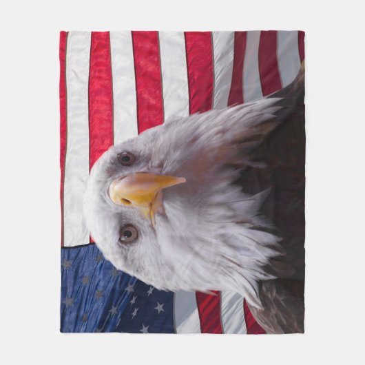 Adler und Flagge Fleecedecke (Vorderseite)