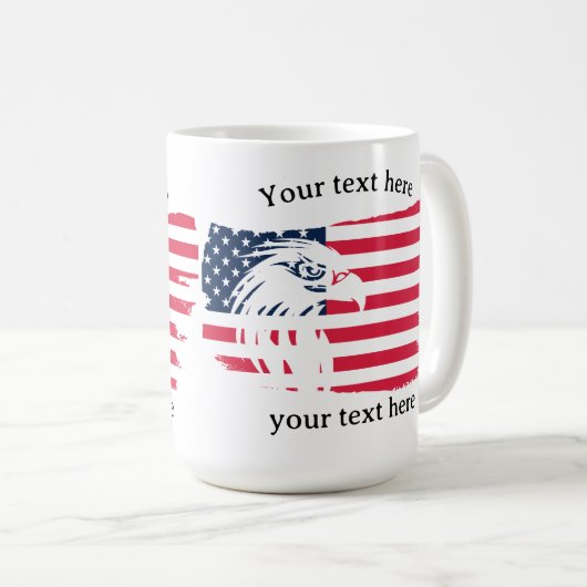 Adler und Flagge Kaffeetasse (VorderseiteRechts)