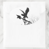 Adler und Pfeil Ovaler Aufkleber (Tasche)