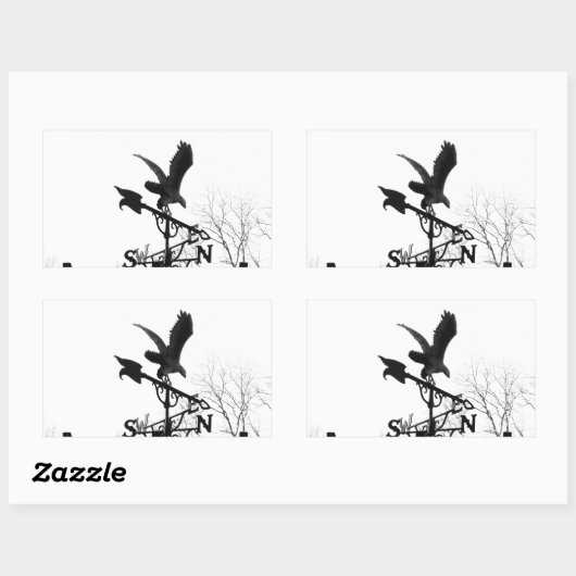 Adler und Pfeil Rechteckiger Aufkleber (Blatt)