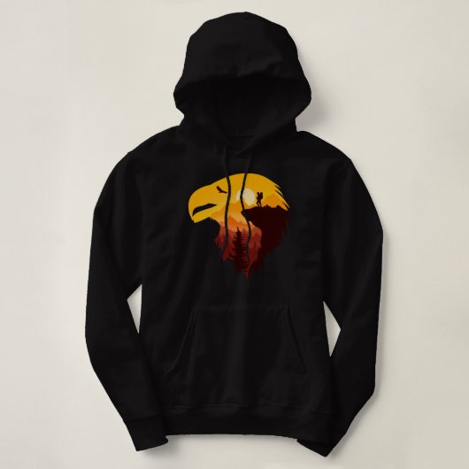 Adler und schöne Landschaft Hoodie (Design vorne)