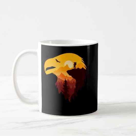 Adler und schöne Landschaft Kaffeetasse (Links)