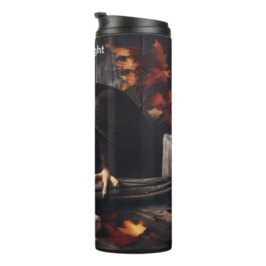 Adler unter den Herbstblättern Thermosbecher (Nach rechts gedreht)