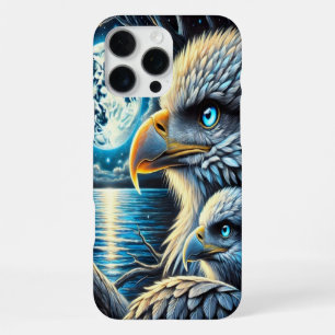 Adler unter einem sternenklaren blauen Mond sitzen iPhone 16 Pro Max Hülle