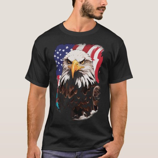 Adler USA Black Background only T-Shirt (Vorderseite)