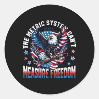 Adler USA-Flagge Das metrische System kann Freihei Runder Aufkleber