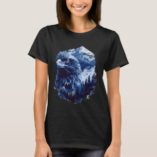 Adler vor dem Mondberg und Wald wild bi T-Shirt