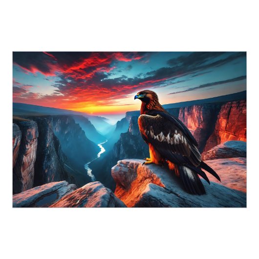 Adler wacht über den Canyon in Amerika Fotodruck (Vorne)