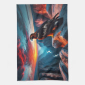 Adler wacht über den Canyon in Amerika Geschirrtuch (Vertikal)