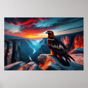 Adler wacht über den Canyon in Amerika Poster