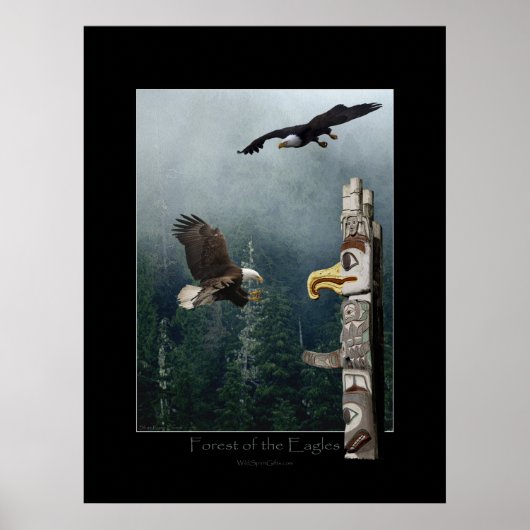 Adler, Wald und Totem-Poster Poster (Vorne)