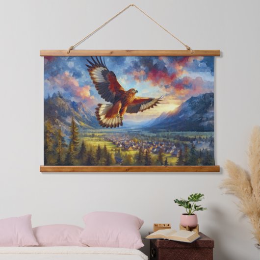 Adler Wandteppich Mit Holzrahmen (Schlafzimmer)
