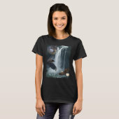 Adler, Wolf, Raven & Water Fall Nature Scene Shirt (Vorne ganz)