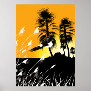 Adler Wüsten Sommer Silhouetten Poster