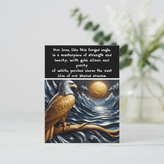 Adlerblick: Gipfel, tief, azurblau Postkarte (Stehend Vorderseite)