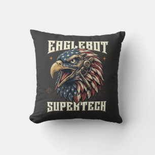 Adlerbot Supertech Kybernetischer Patriotischer Ad Kissen