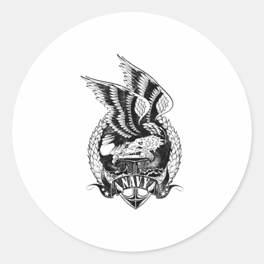 Adleremblem der US-Marine rosa Runder Aufkleber (Vorderseite)