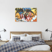 Adleremblem mit Feuerwerk, Flaggenschild Leinwanddruck (Insitu (Schlafzimmer))