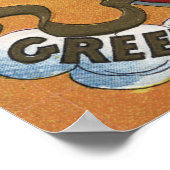 Adleremblem mit Feuerwerk, Flaggenschild Poster (Ecke)