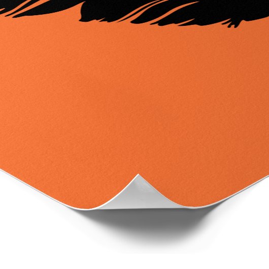 Adlerfederschwarze Silhouette Poster (Ecke)