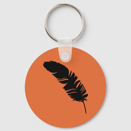 Adlerfederschwarze Silhouette Schlüsselanhänger (Vorderseite)